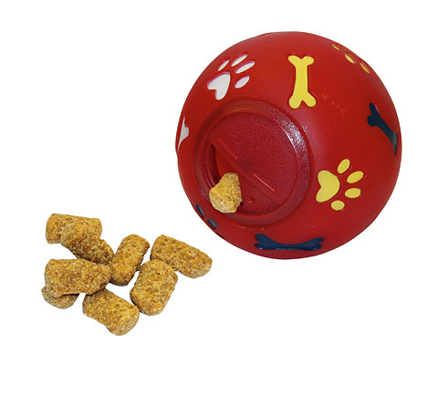 Igračka - SnackBall loptica za igru i hranjenje crvena @ 11cm